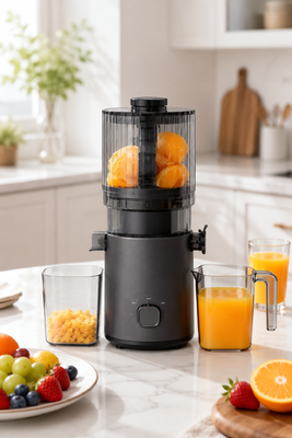 Qualität  Fresh Smart HJ303 Extra-Wide Slow Masticating Juicer – The Juice Revolution Starts Here with 155mm Chute, 2400ml Hopper, 200W Cold Press & Self-Cleaning Fabrik