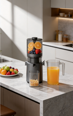 Fresh Smart HJ303 Extra-breite Slow Juicer Entsafter – Für die Liebe zu frischem Saft mit 155mm Einfüllschacht, 2400ml Behälter, 200W Kaltpressung & Selbstreinigend
