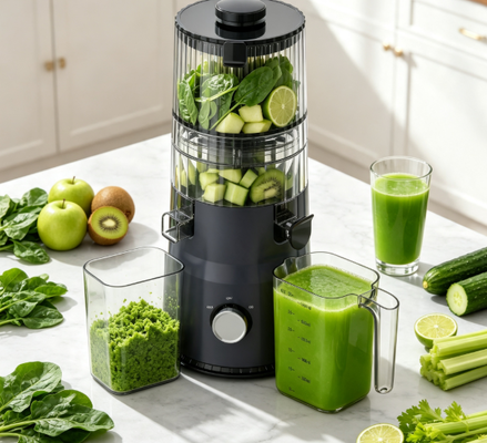 Frisch Smart HJ103A Kompakter Slow Juicer – Der Entsafter, der Ihre Küche mit 4 Farboptionen, 135mm breitem Einfüllschacht, 200W Kaltpressung & Selbstreinigung zurückliebt