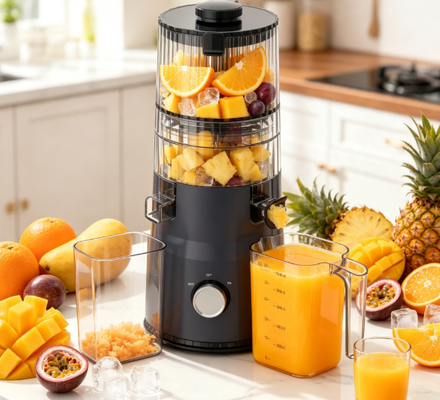 Fresh Smart HJ103A Kompakter Slow Juicer – Die neue Lieblingsfarbe Ihrer Küche mit 4 Farboptionen, 135mm breiter Einfüllöffnung, 200W Kaltpressung & Selbstreinigung