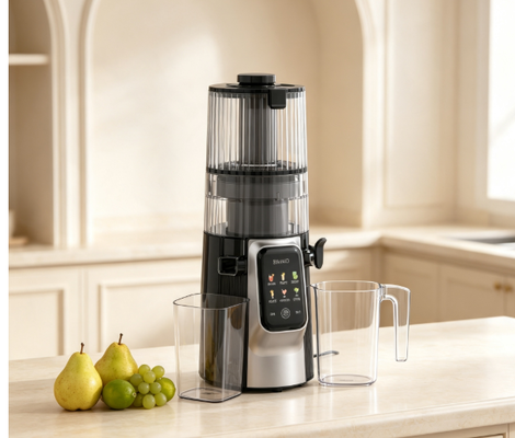 Frisch Smart HJ102D Multifunktions-Slow-Masticating-Entsafter – Der Schlüssel zu einem köstlichen gesunden Leben mit 6 Modi, 135 mm breitem Einfüllschacht, 200 W Kaltpressung & Selbstreinigung