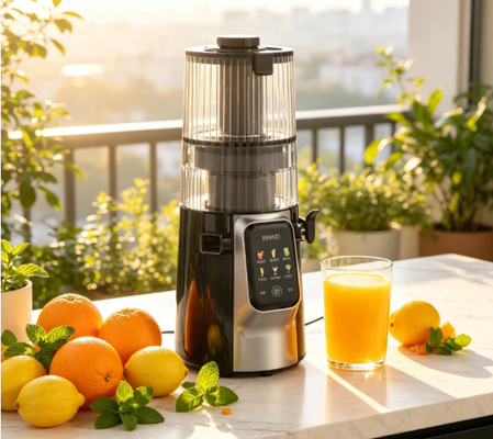 Frisch Smart HJ102D Multifunktions-Slow-Masticating-Entsafter – 6 Modi, 1 Maschine, unbegrenzte gesunde Kreationen mit 135 mm breitem Einfüllschacht, 200 W Kaltpressung & Selbstreinigung