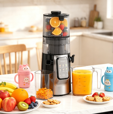 Frischer Smart HJ102D Vielseitiger Langsam kauender Saftsauger 6 in 1 Küchenlösung mit 135 mm breiter Schleife, 200 W Kaltpresse & Selbstreinigung für endlose gesunde Kreationen