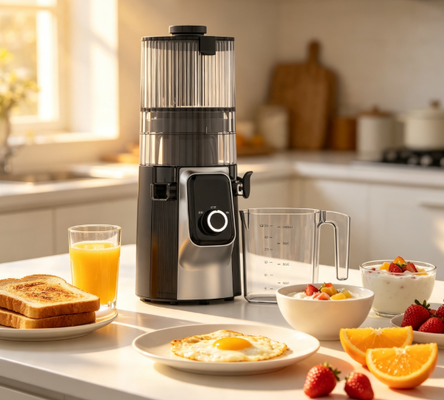 Fresh Smart HJ102C Slow Masticating Juicer – Der Entsafter, der mit 3 einstellbaren Geschwindigkeiten, 135 mm breitem Einfüllschacht, 200 W Kaltpressung und Selbstreinigungsfunktion jeden Tag Energie bringt