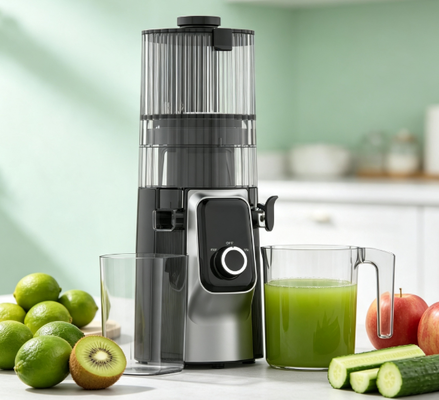 Frischer Smart HJ102C Langsam kauender Entsafter         Der Entsafter, der Ihre Küche mit 3 einstellbaren Geschwindigkeiten, 135mm breiter Schieberegler, 200W Kaltpresse und Selbstreinigung lebendig macht