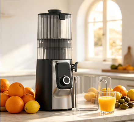 Frischer Smart HJ102C Langsam kauender Entsafter        Der Entsafter, der echte Lebensmittel einfach macht mit 3 einstellbaren Geschwindigkeiten, 135mm breiter Schlagschleifer, 200W Kaltpresse und Selbstreinigung