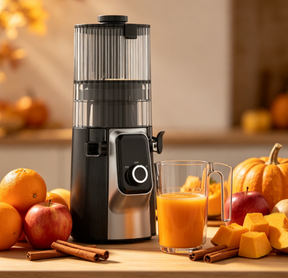 Frisch Smart HJ102C Slow Masticating Juicer – Der Entsafter, der jeden Moment frischer macht mit 3 einstellbaren Geschwindigkeiten, 135 mm breitem Einfüllschacht, 200 W Kaltpressung & Selbstreinigung
