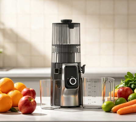 Fresh Smart HJ102C Slow Masticating Juicer – Der Entsafter, der Frische zum Leben erweckt mit 3 einstellbaren Geschwindigkeiten, 135 mm breiter Einfüllöffnung, 200 W Kaltpressung & Selbstreinigung