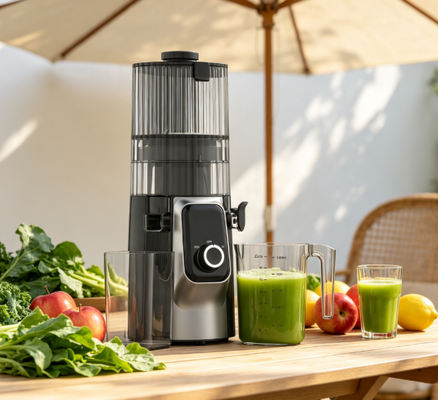 Fresh Smart HJ102C Slow Masticating Juicer – Der Entsafter, der Ihre Küche mit 3 einstellbaren Geschwindigkeiten, 135 mm breitem Einfüllschacht, 200 W Kaltpressung und Selbstreinigungsfunktion in ein Wellness-Zentrum verwandelt