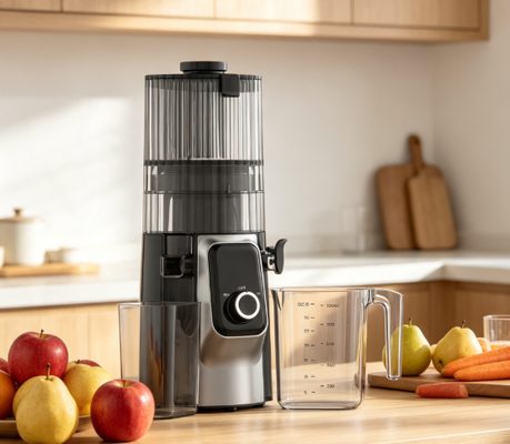 Frischer Smart HJ102C Langsam kauender Saftsauger Der Saftsauger, der Menschen mit 3 verstellbaren Geschwindigkeiten, 135mm breiter Schieberegler, 200W Kaltpresse und Selbstreinigung zusammenbringt