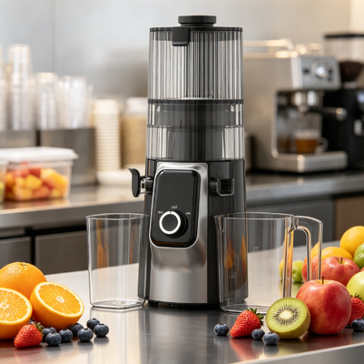 Frischer Smart HJ102C Langsam kauender Saftsauger Der Saftsafter, der einen gesunden Geschmack mit 3 einstellbaren Geschwindigkeiten, 135mm breiter Schieberegler, 200W Kaltpresse und Selbstreinigung macht