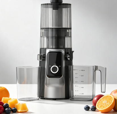 Fresh Smart HJ102C Slow Masticating Juicer – Der Entsafter, der Geschmack an erste Stelle setzt, mit 3 einstellbaren Geschwindigkeiten, 135 mm breiter Einfüllöffnung, 200 W Kaltpressung & Selbstreinigung