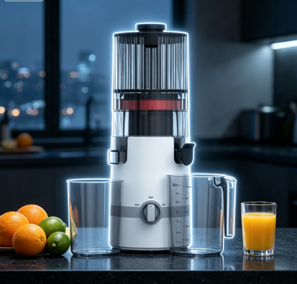 Frischer Smart HJ102B Langsam kauender Saftsauger Real Food, Real Simple, Real Safe für jede Familie mit 135mm Schieberegler, 200W Kaltpresse, Selbstreinigung & Schloss