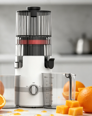 Frisch Smart HJ102B Slow Masticating Juicer – Echte Lebensmittel, Echt Schnell, Echt Sicher für Ihre Familie mit 135mm Einfüllschacht, 200W Kaltpressung, Selbstreinigend & Schloss