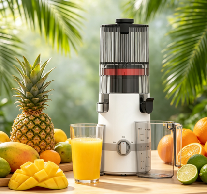 Fresh Smart HJ102B Slow Masticating Juicer – Wo Wohlbefinden mit frischem Saft beginnt, mit 135mm Einfüllschacht, 200W Kaltpressung, Selbstreinigungsfunktion & Sicherheitsverriegelung für Familien