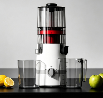 Fresh Smart HJ102B Slow Masticating Juicer – Machen Sie jeden Tag heller mit frischem Saft mit 135mm Einfüllöffnung, 200W Kaltpressung, Selbstreinigungsfunktion & Familiensicherheitsdesign