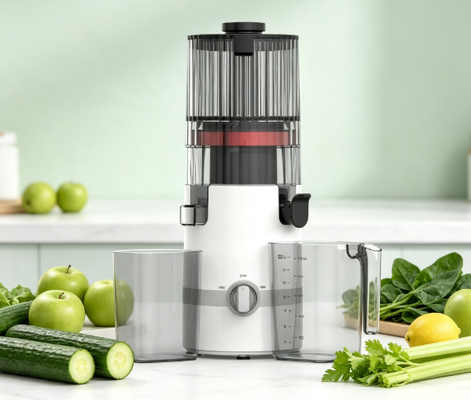 Frischer Smart HJ102B Langsam kauender Saftsauger Real Saft, Real Simple, Real Safe mit 135mm Schiefer, 200W Kaltpresse, Selbstreinigung & Schloss für den täglichen Familiengebrauch