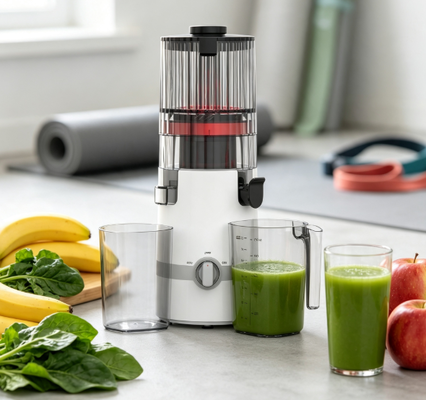 Frisch Smart HJ102B Slow Juicer – Ihr Partner für Familiengesundheit mit 135mm Einfüllschacht, 200W Kaltpressung, Selbstreinigung & Sicherem Verschluss für Tägliche Ernährung
