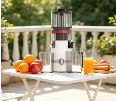 Fresh Smart HJ102B Slow Masticating Juicer – Die frische Saftlösung für vielbeschäftigte Familien mit 135mm Einfüllschacht, 200W Kaltpressung, Selbstreinigungsfunktion & Smart Lock