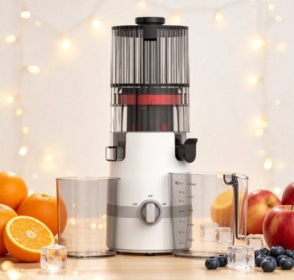 Fresh Smart HJ102B Slow Masticating Juicer – Smart Sensor Edition mit Sicherheitsschlosssystem, 135 mm breiter Einfüllschacht, 200 W Kaltpressmotor & Selbstreinigungsfunktion für sicheres tägliches Entsaften