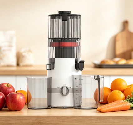 Fresh Smart HJ102B Slow Masticating Juicer – Kindersichere Edition mit Smart Dual-Lock-Schutz, 135 mm breiter Einfüllschacht, 200 W Kaltpressmotor & Selbstreinigungsfunktion für Seelenfrieden
