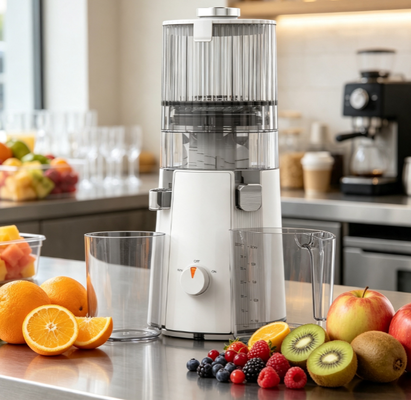 Fresh Smart HJ102A Slow Juicer – Nährstoffschonender Kaltpress-Extraktor mit 135mm Ganzfrucht-Einfüllschacht, Selbstreinigend & Dual-Spannung für weltweiten Einsatz