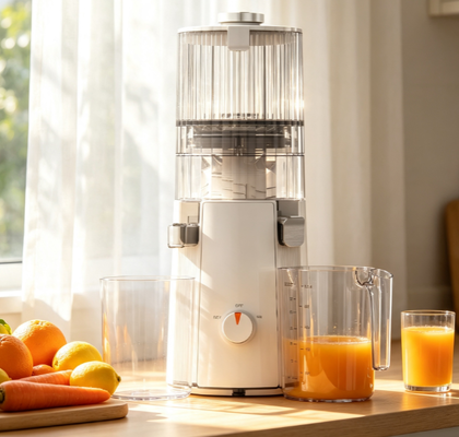Fresh Smart HJ102A Slow Masticating Juicer – Die Morgenkaffee-Alternative, die Sie wirklich aufweckt, 55 U/min Kaltpressung mit 135 mm Ganzfrucht-Einfüllöffnung & Selbstreinigung