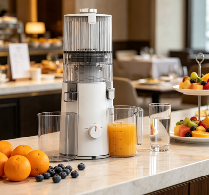 Frisch Smart HJ102A Baby & Familie Slow Masticating Entsafter – BPA-freier Nährstoffextraktor mit 135 mm breitem Einfüllschacht, 55 U/min Kaltpress-Technologie für reine Babynahrung & gesunde Familiensäfte