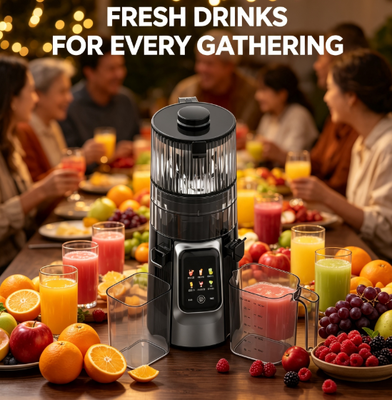 Einfach zu demontierender Slow Juicer HJ102D, Küchenentsafter mit großem Fassungsvermögen