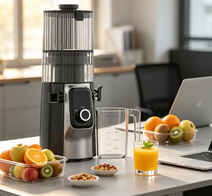 HJ102C 135mm Weithals-Filterloser Slow Juicer, geräuscharmer, leicht zu reinigender Obst- und Gemüseentsafter