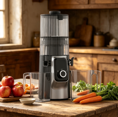 HJ102C 135mm Weithals-Filterloser Slow Juicer, geräuscharmer, leicht zu reinigender Obst- und Gemüseentsafter