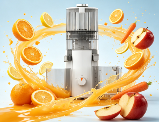 Frische Smart HJ102A Slow Juicer mit breitem Einfüllschacht (135 mm), 200W Motor, BPA-frei