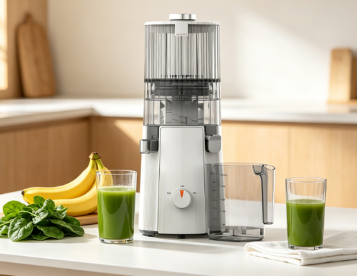 Fresh Smart HJ102A BPA-freier Slow Juicer (Kaltpressentsafter) — 200W Leistung, 135mm Einfüllschacht für ganze Äpfel